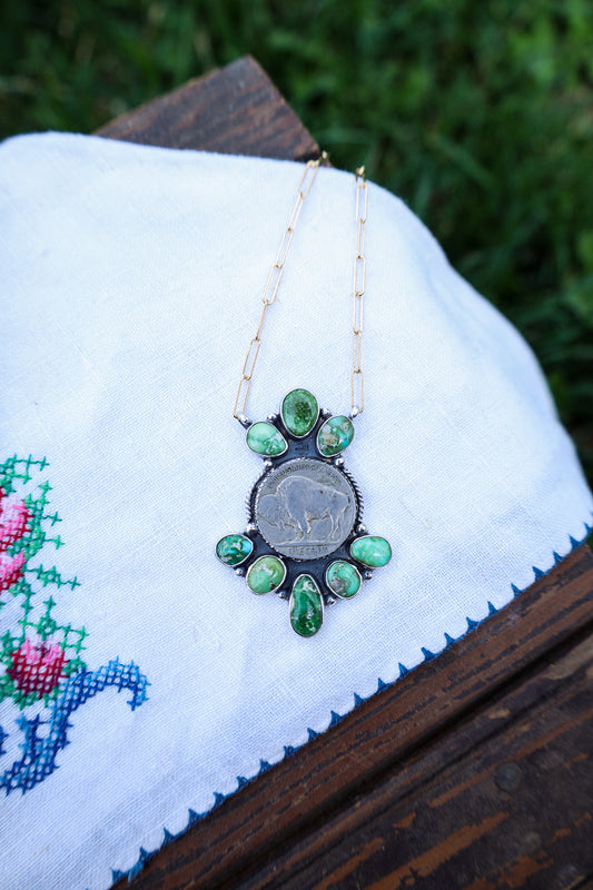 Sonoran + Gold Buffalo Necklace