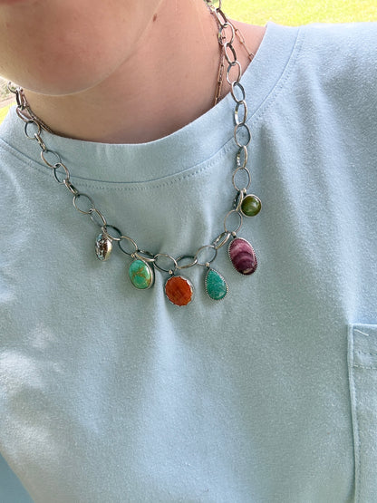 231 - Multi Stone Charm Necklace