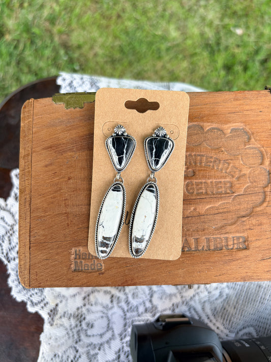 145 - White Buffalo Dangle Earrings