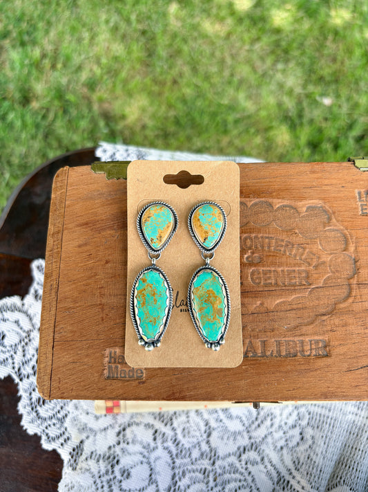 144 - Glacier Blue Dangle Earrings
