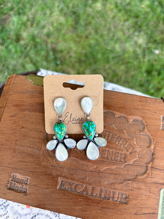 231 - Mother of Pearl & Sonoran Statement Earrings