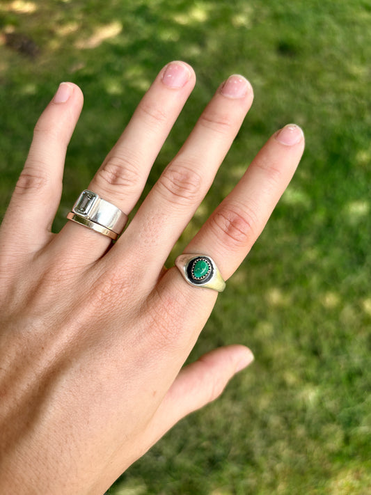129 - Emerald Valley Signet Ring Size 7