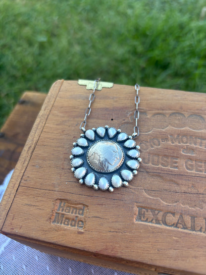 Freshwater Pearl Buffalo Coin Necklace