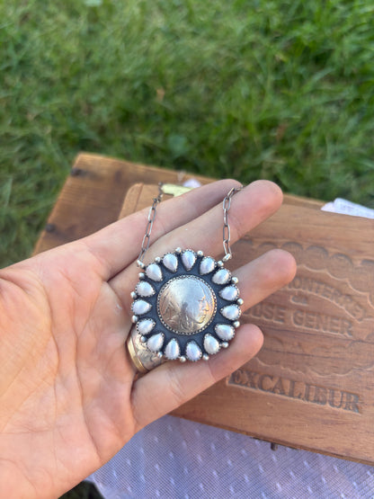 Freshwater Pearl Buffalo Coin Necklace