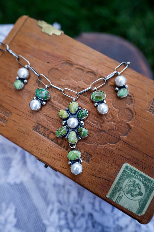 Penrose Charm Necklace - Sonoran & Pearl