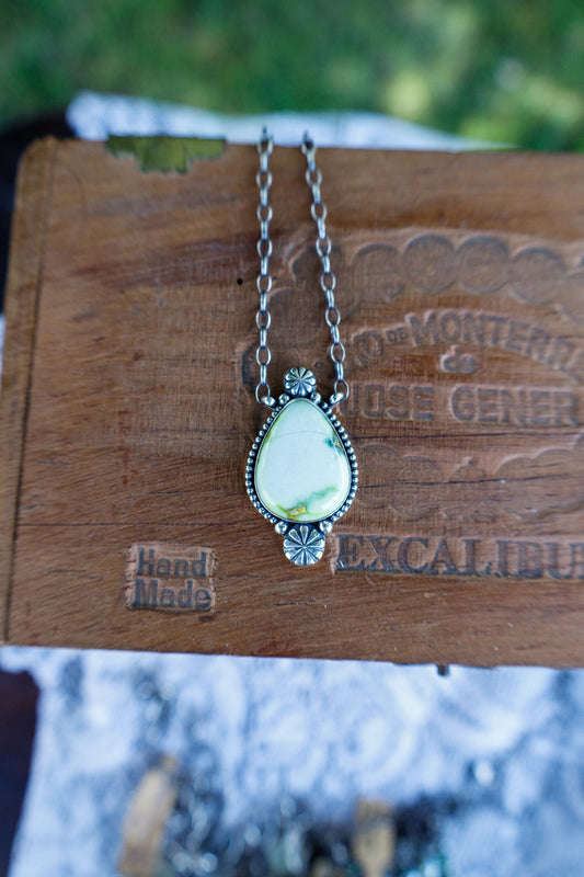 39 - Single Stone Palomino Variscite Necklace