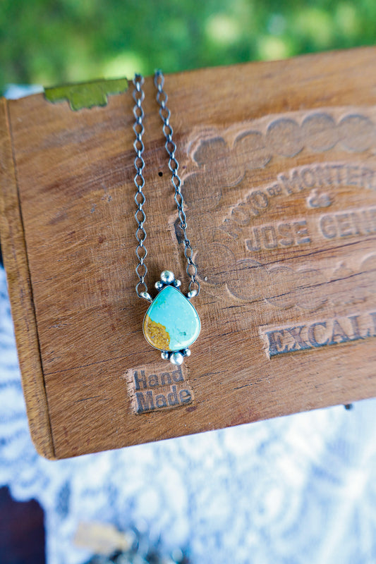 42 - Glacier Blue Single Stone Necklace
