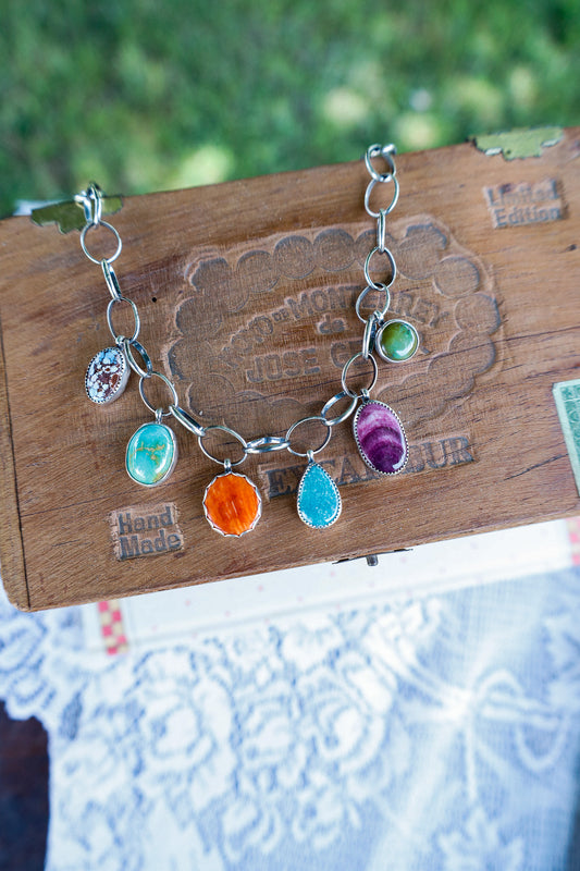231 - Multi Stone Charm Necklace