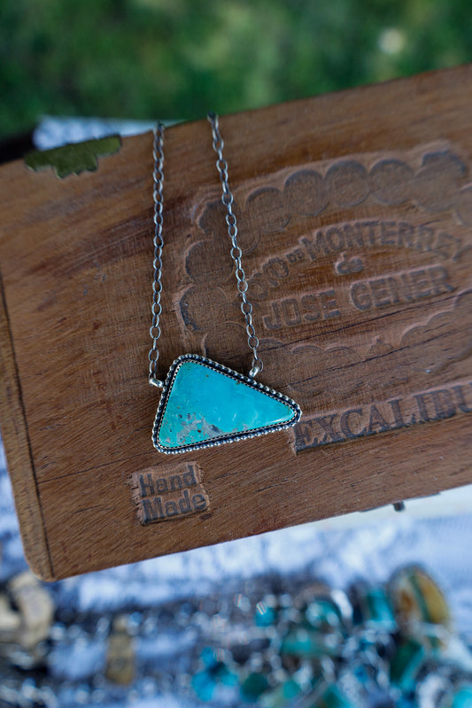 84 - Single Stone Kingman Necklace