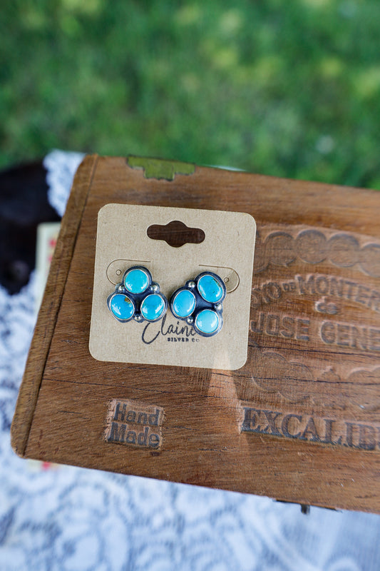 147 - Sleeping Beauty Cluster Earrings