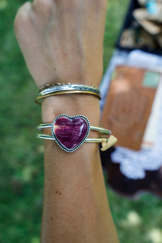 188 - Purple Spiny Heart Bracelet