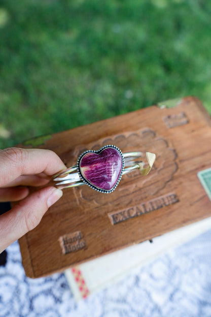 188 - Purple Spiny Heart Bracelet